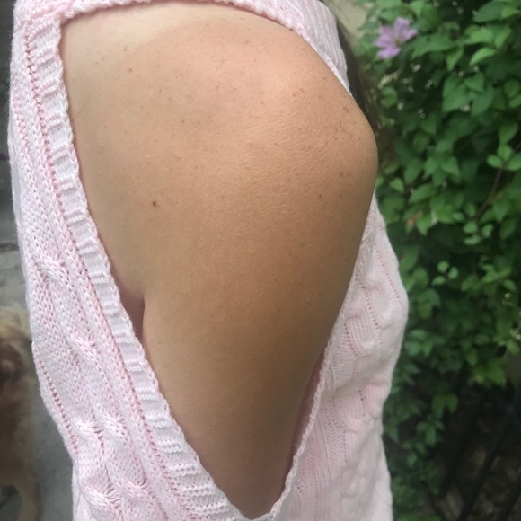 ❤️❤️❤️ Cable Knit Baby Pink Sweater Boho Chic - Picture 4 of 4